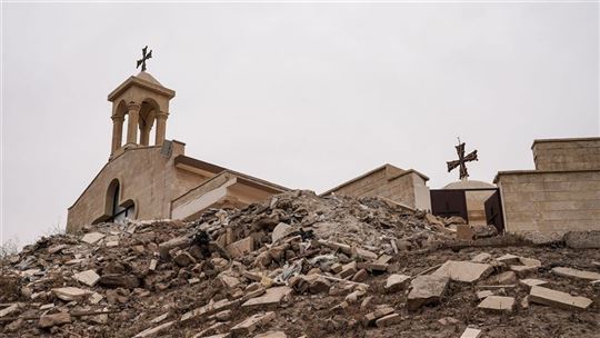 Руины халдейского монастыря Мар Горгис, разрушенного во время оккупации боевиками ИГИЛ в Мосуле. Фото: Ansa-Dpa/Ismael Adnan