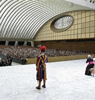 Журналисты на аудиенции со Святейшим Отцом. Фото: Vatican Media / Catholic Press Photo