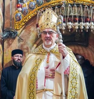 Кардинал Пиццабалла на пасхальной мессе в Иерусалиме