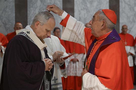 Папа во время обряда возложения пепла, 18 февраля 2026 года. Фото: Vatican Media / Catholic Press Photo